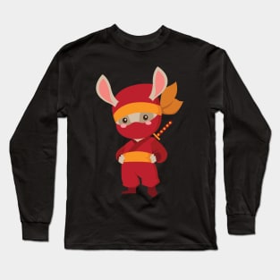 Ninja Kung Fu Shaolin Rabbit Long Sleeve T-Shirt